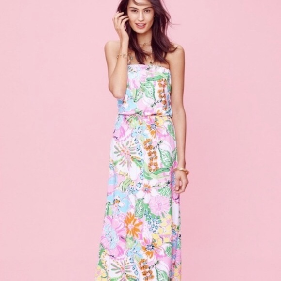 Lilly Pulitzer for Target Sea Urchin Strapless Maxi Dress | Size XS - Picture 1 of 2